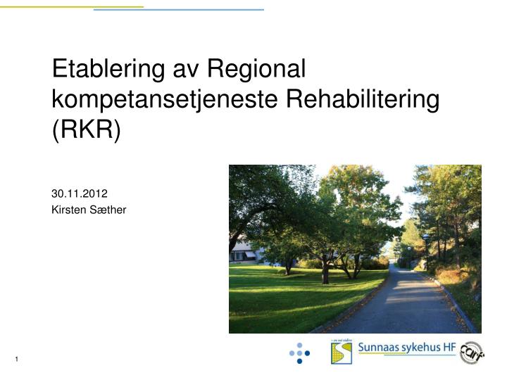 etablering av regional kompetansetjeneste rehabilitering rkr