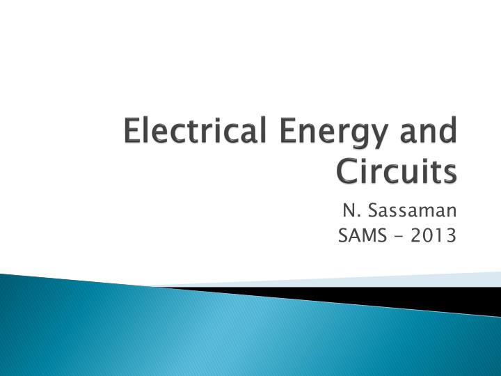 electrical energy and circuits