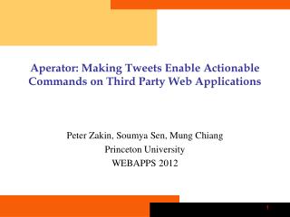 Aperator : Making Tweets Enable Actionable Commands on Third Party Web Applications