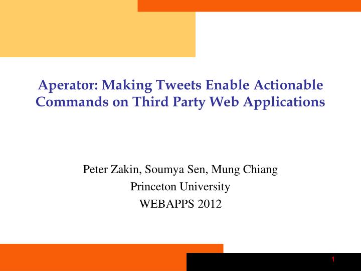 aperator making tweets enable actionable commands on third party web applications