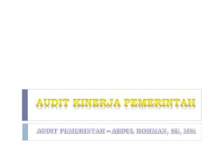 audit kinerja pemerintah