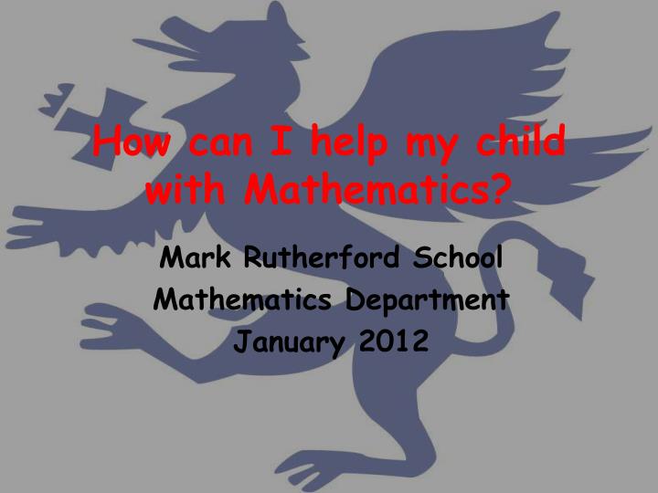 how can i help my child with mathematics