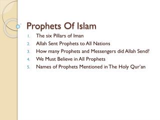 Prophets Of Islam