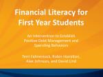 Enhancing Financial Literacy in First-Year Students for Effective Debt Management and Spending - slide 1