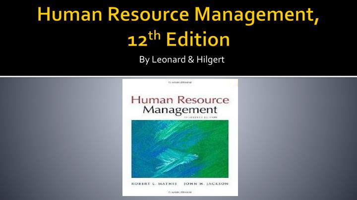 human resource management 12 th edition