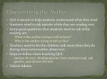 Questioning the Author - slide 1