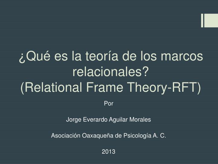 qu es la teor a de los marcos relacionales relational frame theory rft