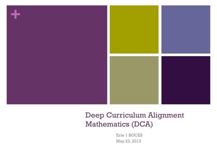 deep curriculum alignment mathematics dca