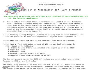 2012 Mags&amp;Munchies Program What can an Association do? Earn a rebate!