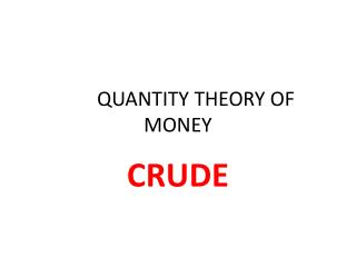 quantity theory of money