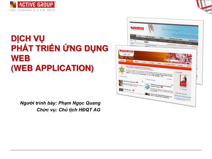 d ch v ph t tri n ng d ng web web application