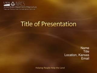 Title of Presentation