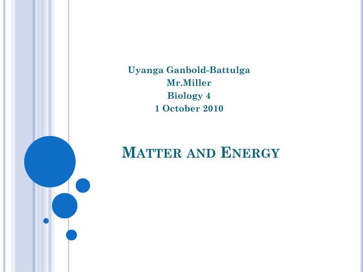 matter and energy