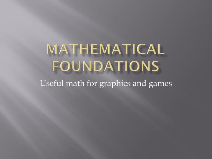 mathematical foundations