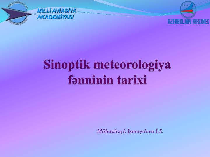 sinoptik meteorologiya f nninin tarixi