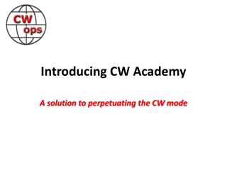 Introducing CW Academy