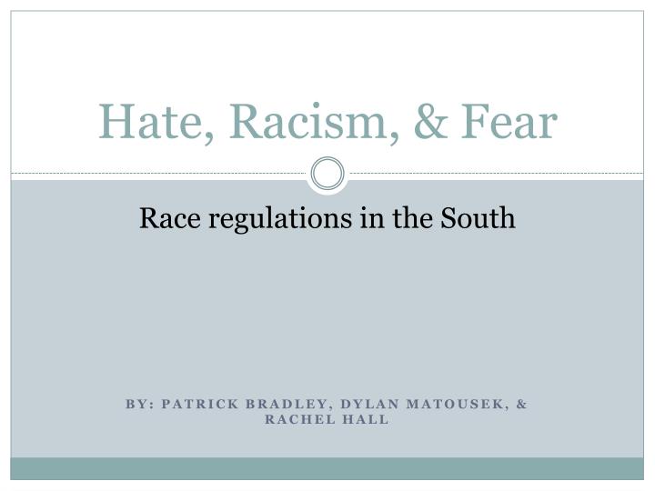 hate racism fear