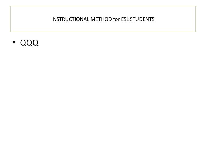 instructional method for esl students