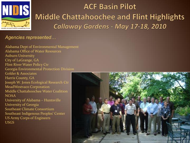 acf basin pilot middle chattahoochee and flint highlights callaway gardens may 17 18 2010