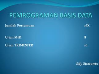 pemrograman basis data