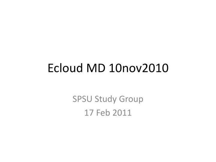 ecloud md 10nov2010