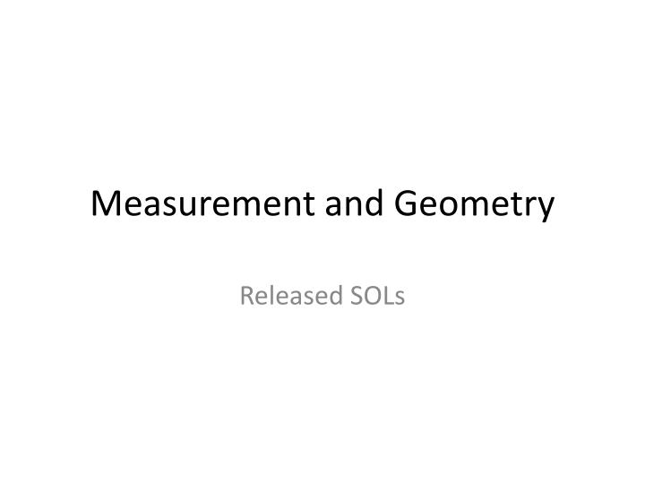 measurement and geometry