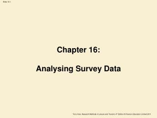 Chapter 16: Analysing Survey Data