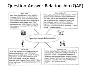 question answer relationship qar