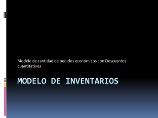 modelo de cantidad de pedidos econ micos con descuentos cuantitativos