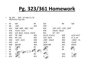 Pg. 323/361 Homework