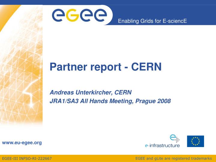 partner report cern