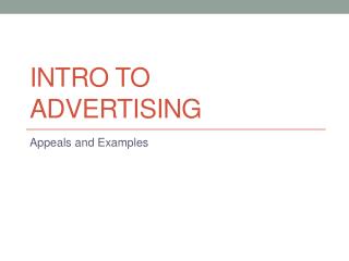 Intro to Advertising