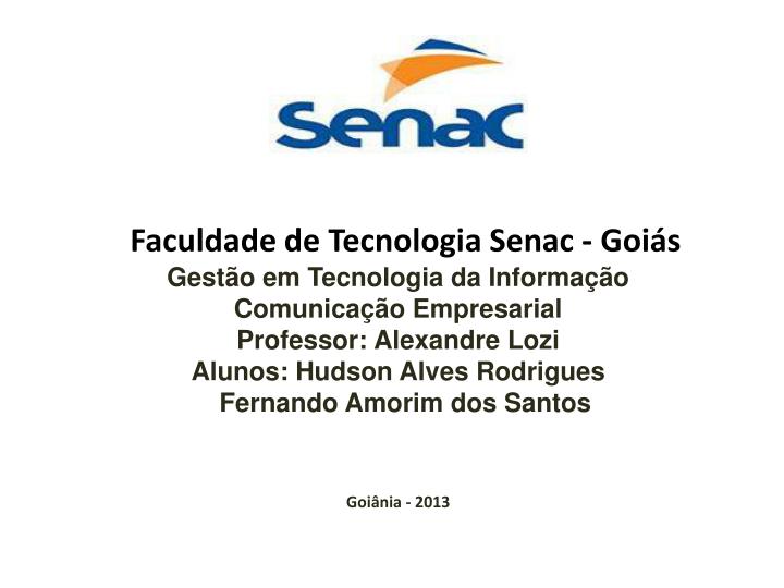 faculdade de tecnologia senac goi s