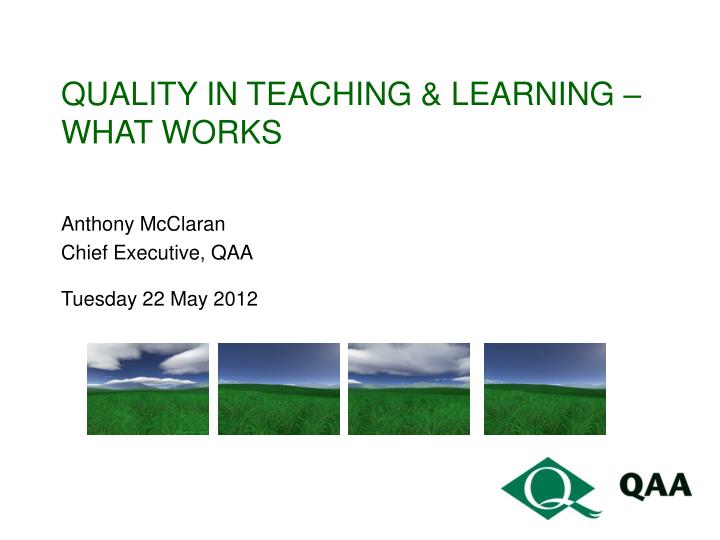 quality in teaching learning what works