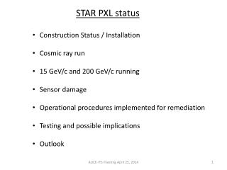 STAR PXL status