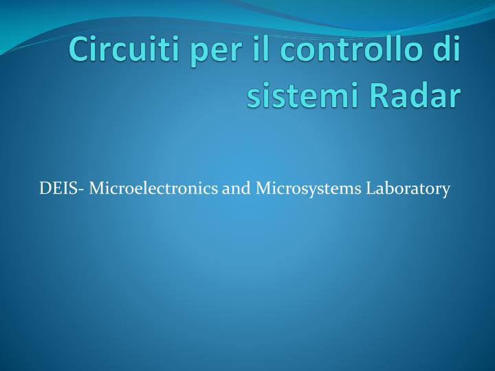 circuiti per il controllo di sistemi radar