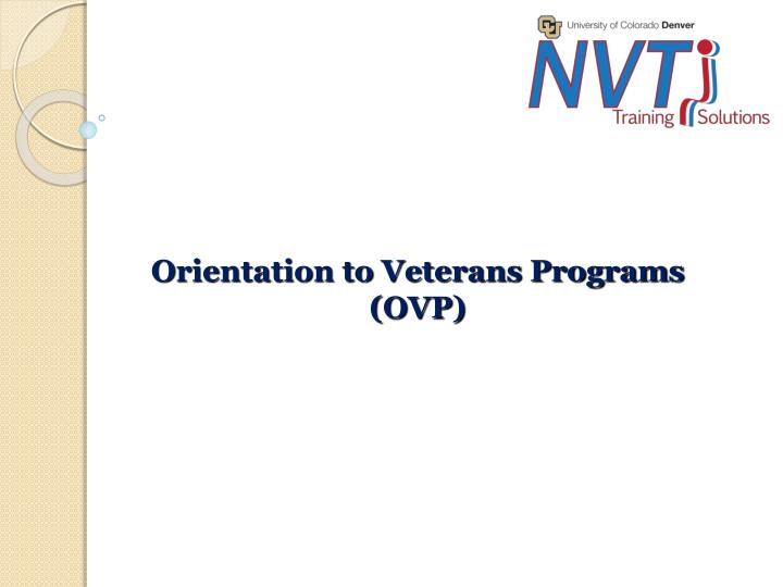 orientation to veterans programs ovp