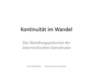 kontinuit t im wandel