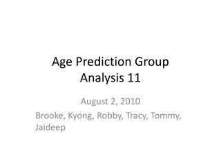 Age Prediction Group Analysis 11