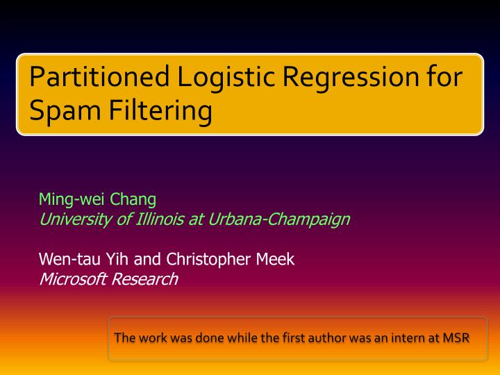 PPT - Ming- wei Chang University of Illinois at Urbana-Champaign Wen ...
