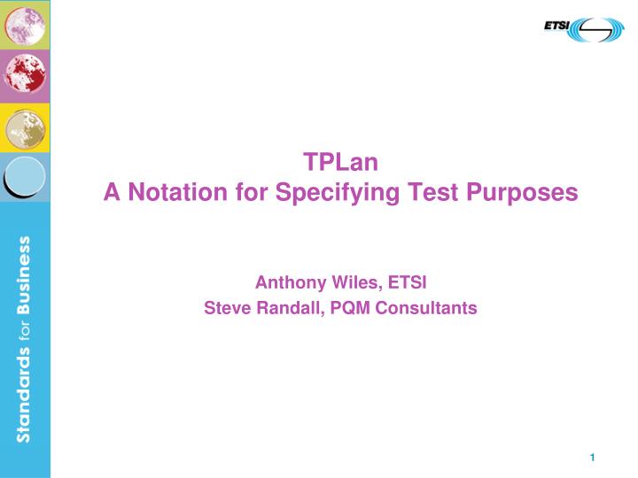 tplan a notation for specifying test purposes