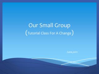 Our Small Group ( Tutorial Class For A Change )