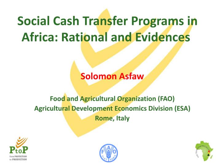 social c ash t ransfer p rograms in africa rational and evidences