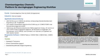 Chemieanlagen bau Chemnitz : Plattform für durchgängigen Engineering-Workflow