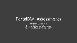 PortalDWI Assessments