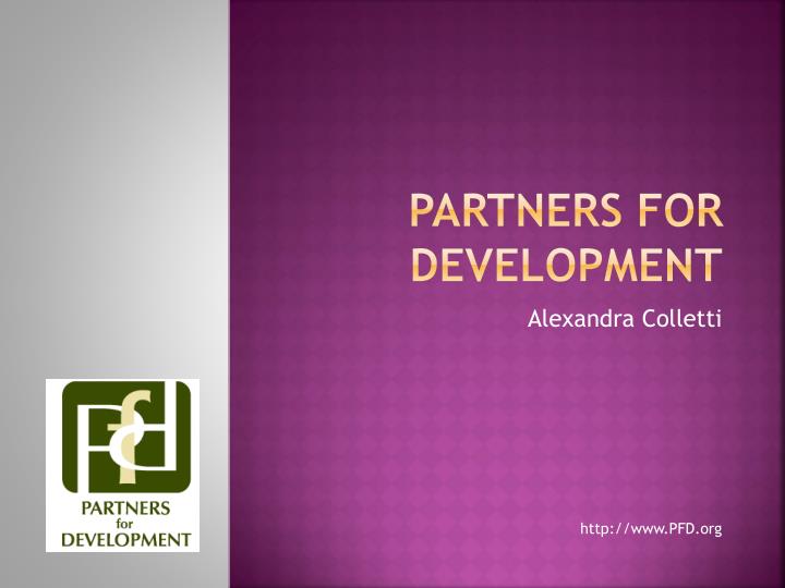 partners for development