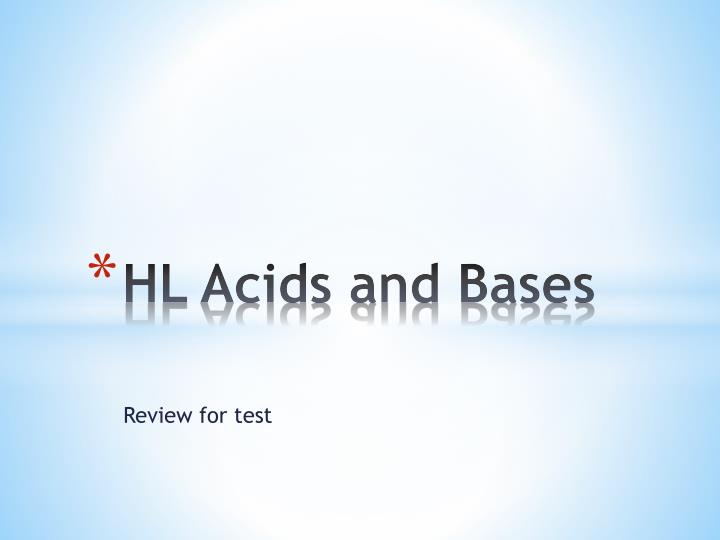 hl acids and bases
