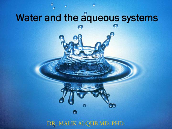 water and the aqueous systems