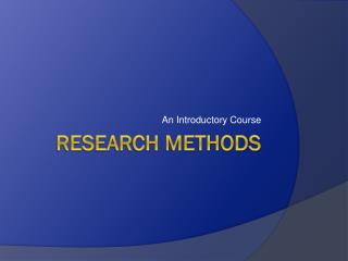 Research Methods