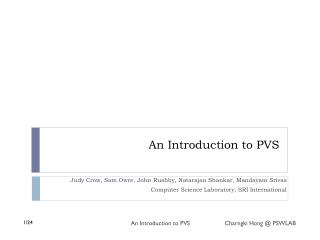 An Introduction to PVS